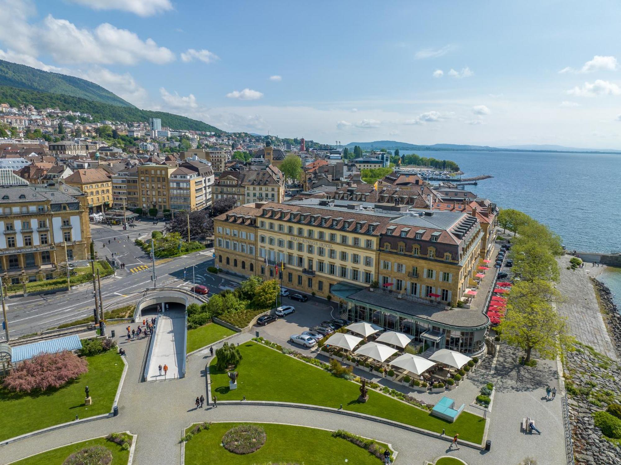Beau Rivage Hotel Neuchâtel Exteriör bild Aerial view of the hotel